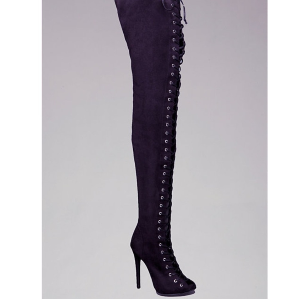 Bebe lace up high heel boots